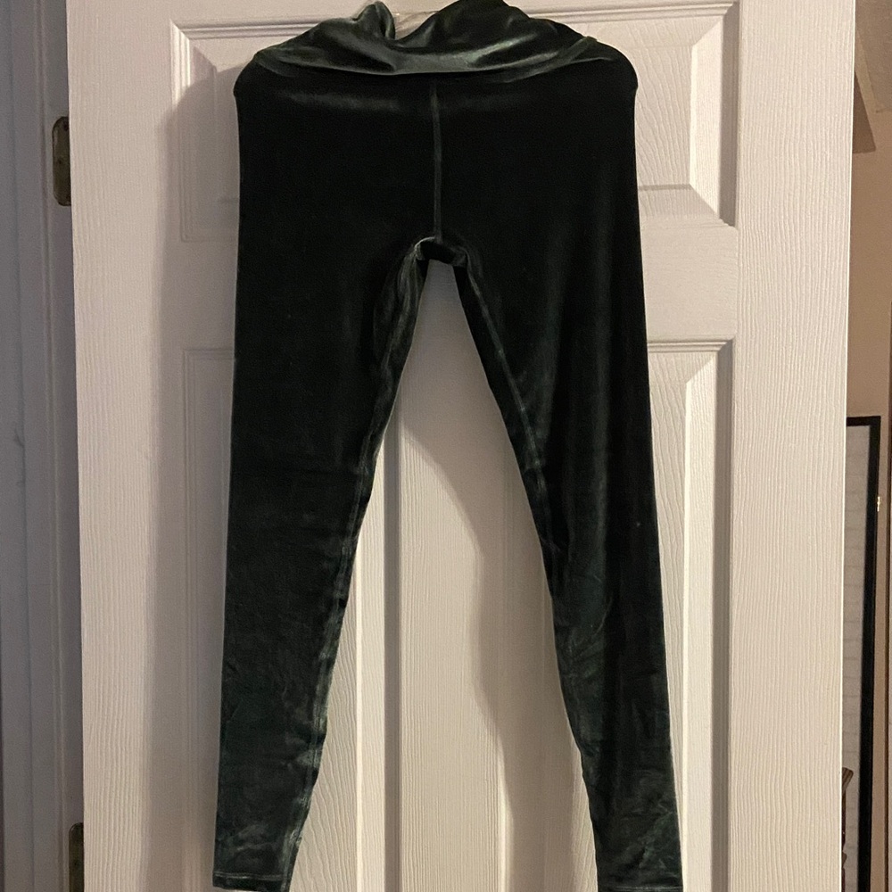 Green Velvet Leggings
